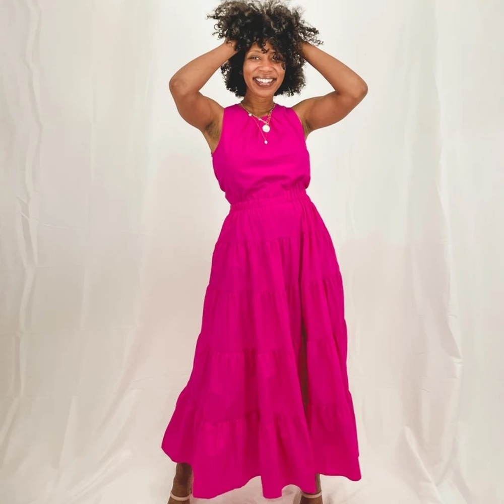 Hot Pink Halter ViVi Dress - Maxi